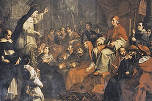 Calvi Alessandro, detto il Sordino, Caterina esorta Gregorio XI a tornare a Roma, sec. XVIII.jpg